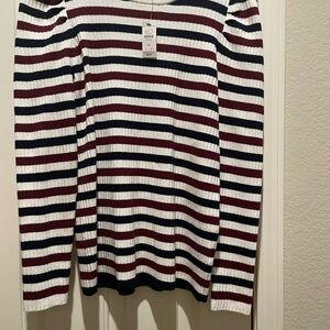 Talbots Striped Sweater - Red, Black, White